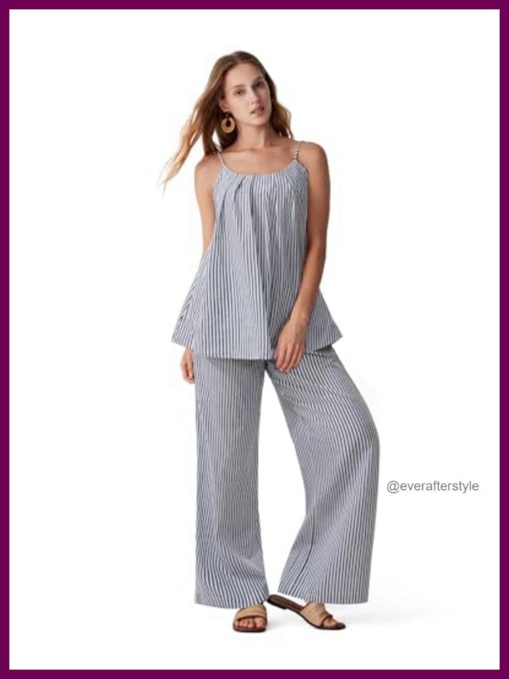 Linen Two Piece Set Backless Lounge Pant Set Sleeveless Spaghetti Top Travel